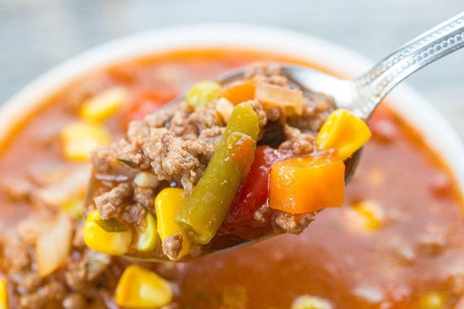 Instant Pot Hamburger Soup - Fast and Slow Cooking