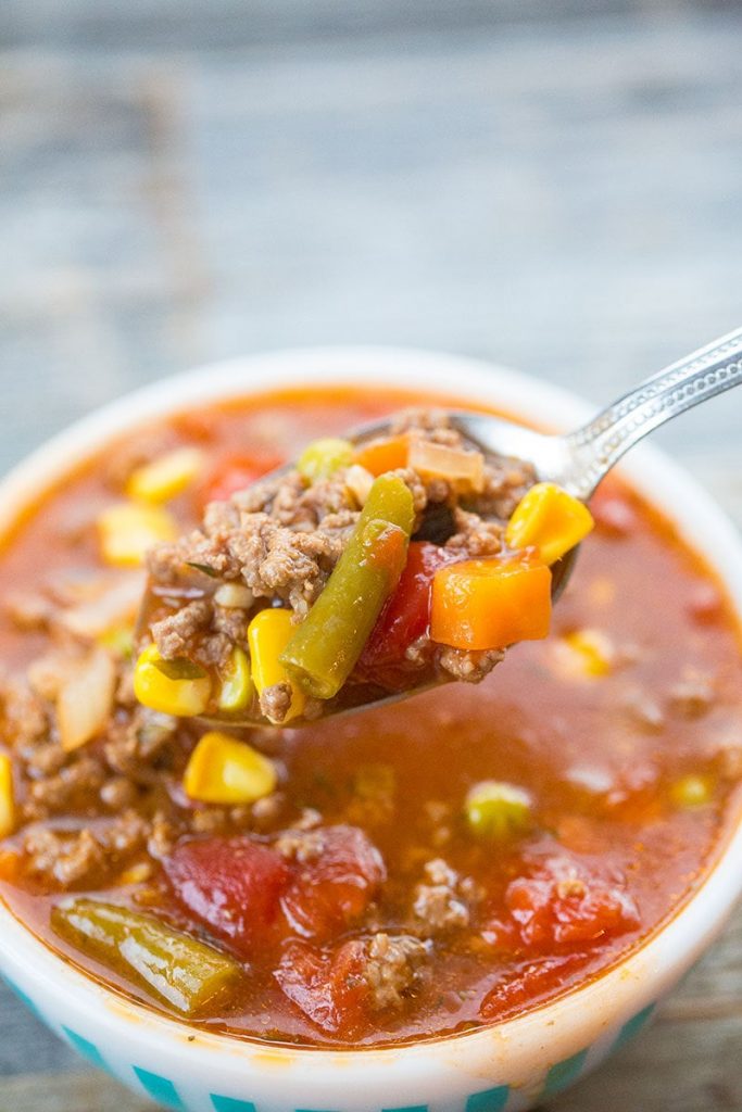 Hamburger soup made in the Instant Pot