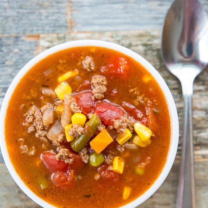 Crock Pot Hamburger Soup - Fast and Slow Cooking