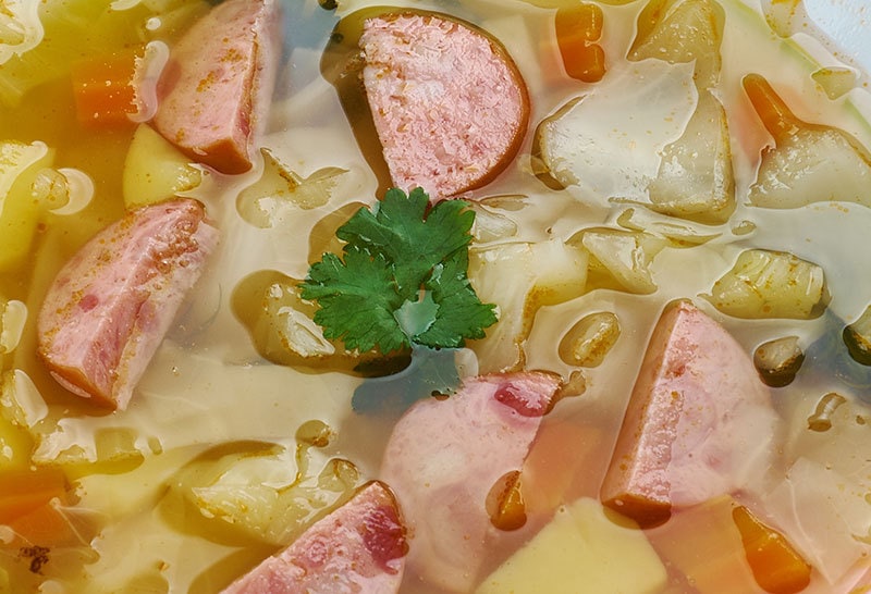 Crockpot Polish Sausage, Cabbage and Potato Soup 