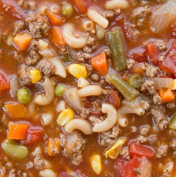 Instant Pot Macaroni Hamburger Soup - Fast and Slow Cooking