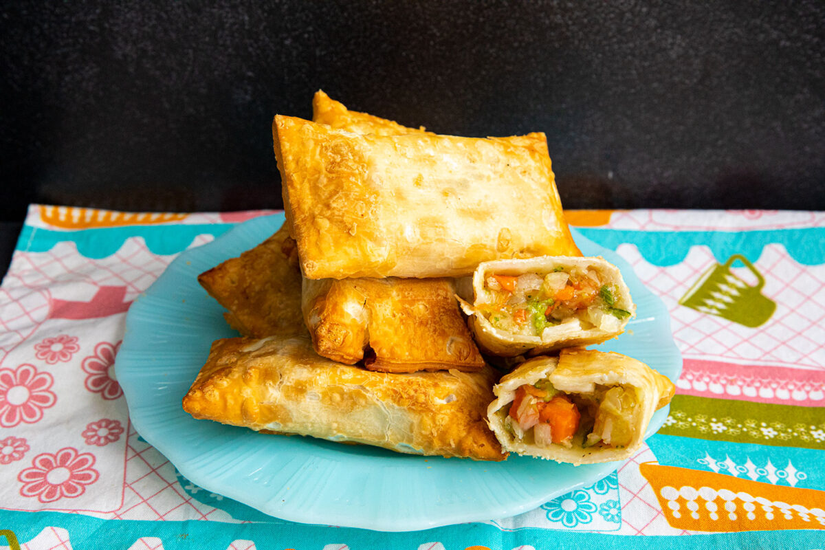 egg rolls on a plate