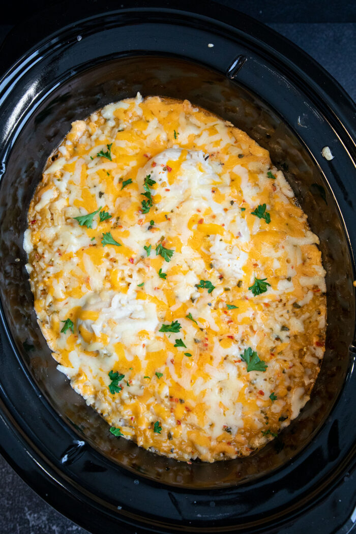 Cheesy Slow Cooker Chicken Breast and Rice - Fast and Slow Cooking