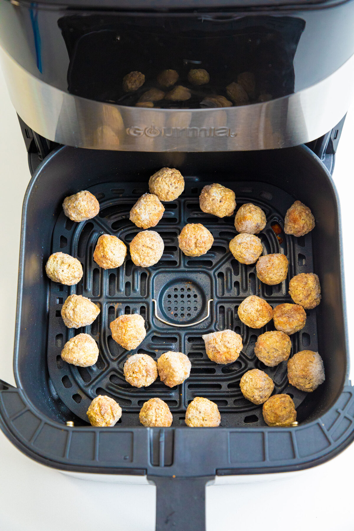 frozen meatballs in the air fryer basket