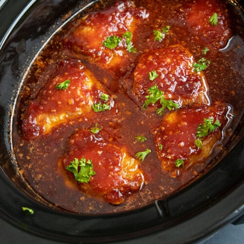 Honey Garlic Slow Cooker Chicken Thighs