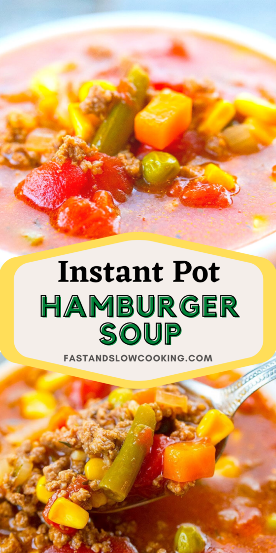 Instant Pot Hamburger Soup - Fast and Slow Cooking