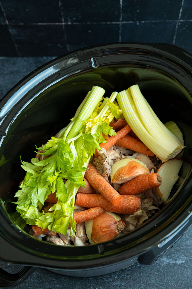 Slow Cooker Chicken Stock - Fast and Slow Cooking
