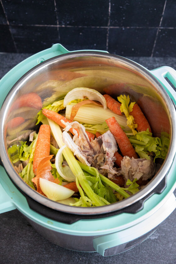 Instant Pot Chicken Stock - Fast and Slow Cooking