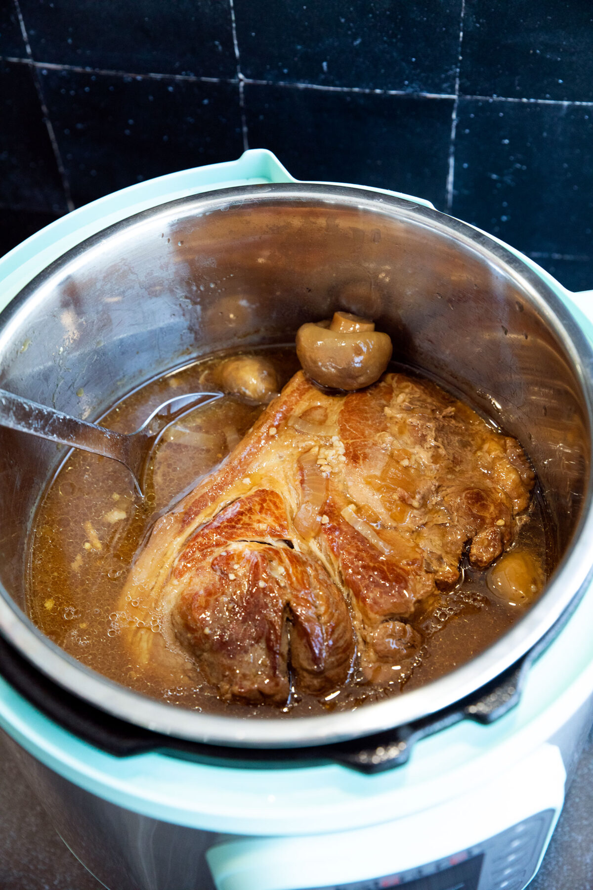 cooked pork butt in Instant Pot 