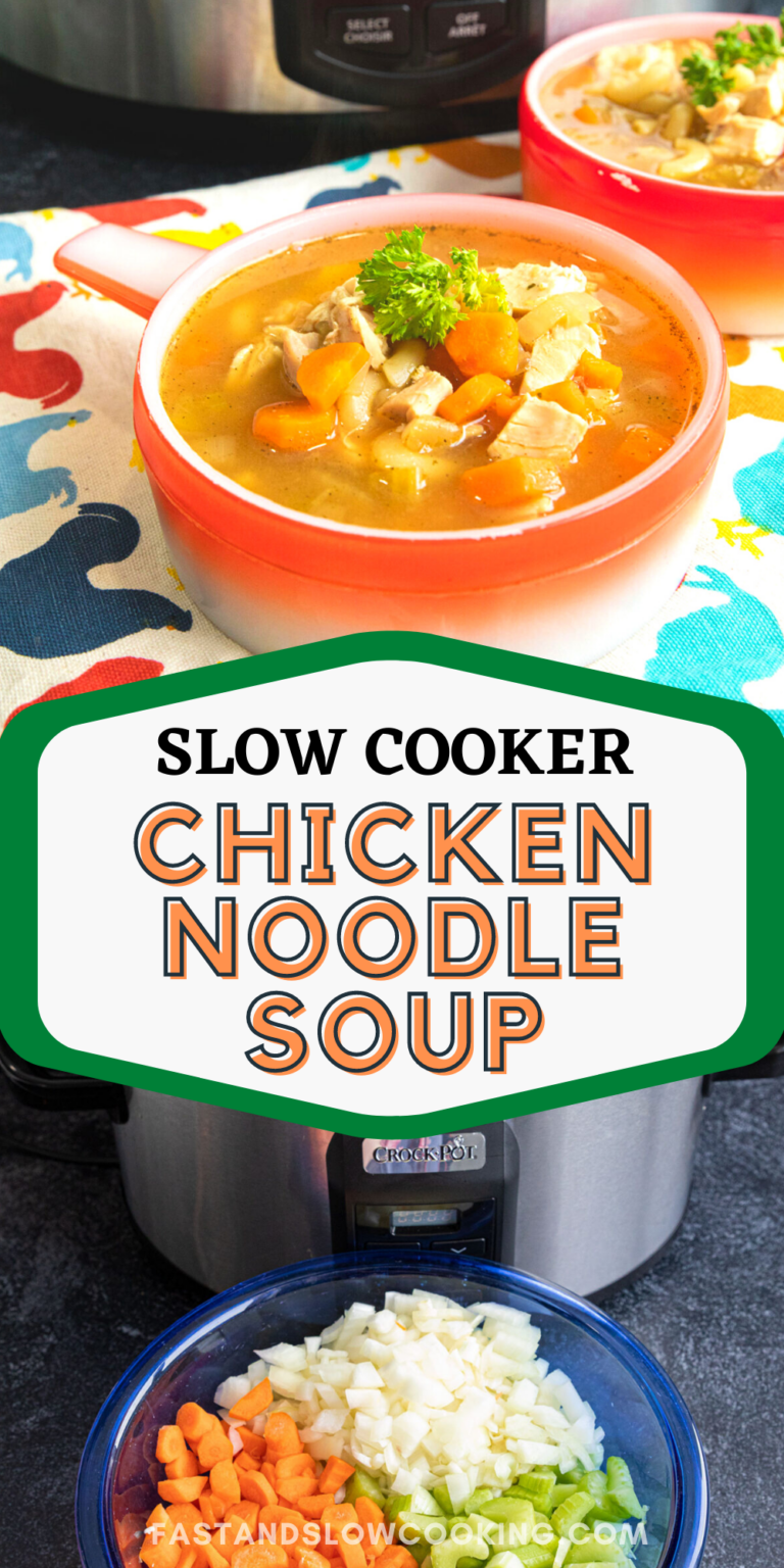 Slow Cooker Chicken Noodle Soup - Fast and Slow Cooking