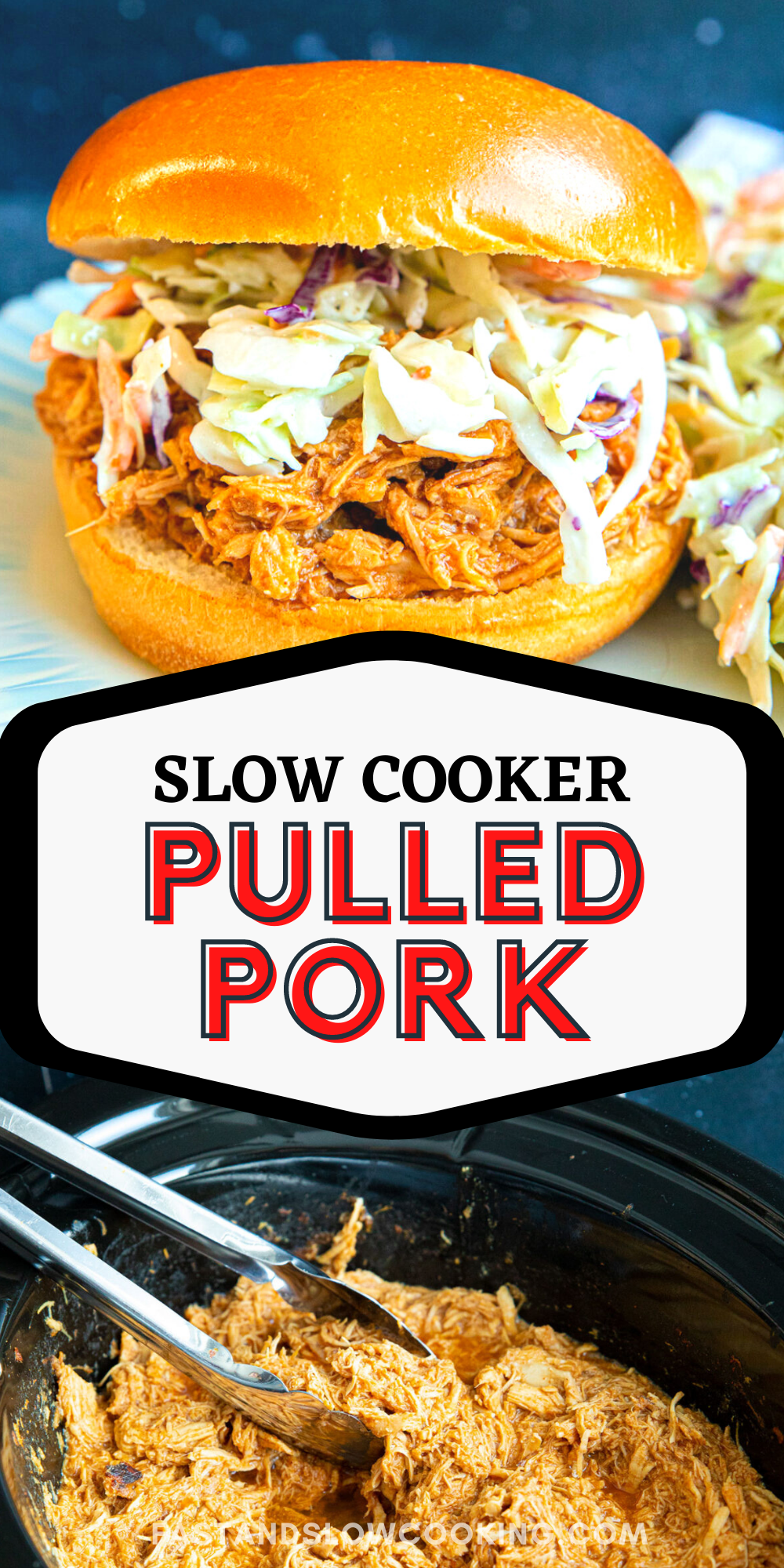 Simple slow cooker pulled pork either by itself or on a bun is a great dinner / lunch that your family will love.
