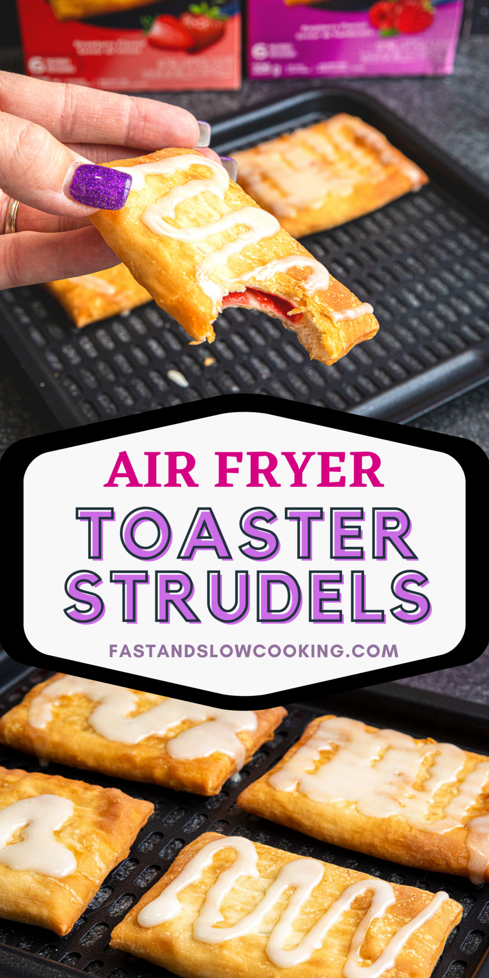 How to make toaster strudels in your air fryer! They are crispy on the outside, hot and delicious on the inside and super fast to make! 