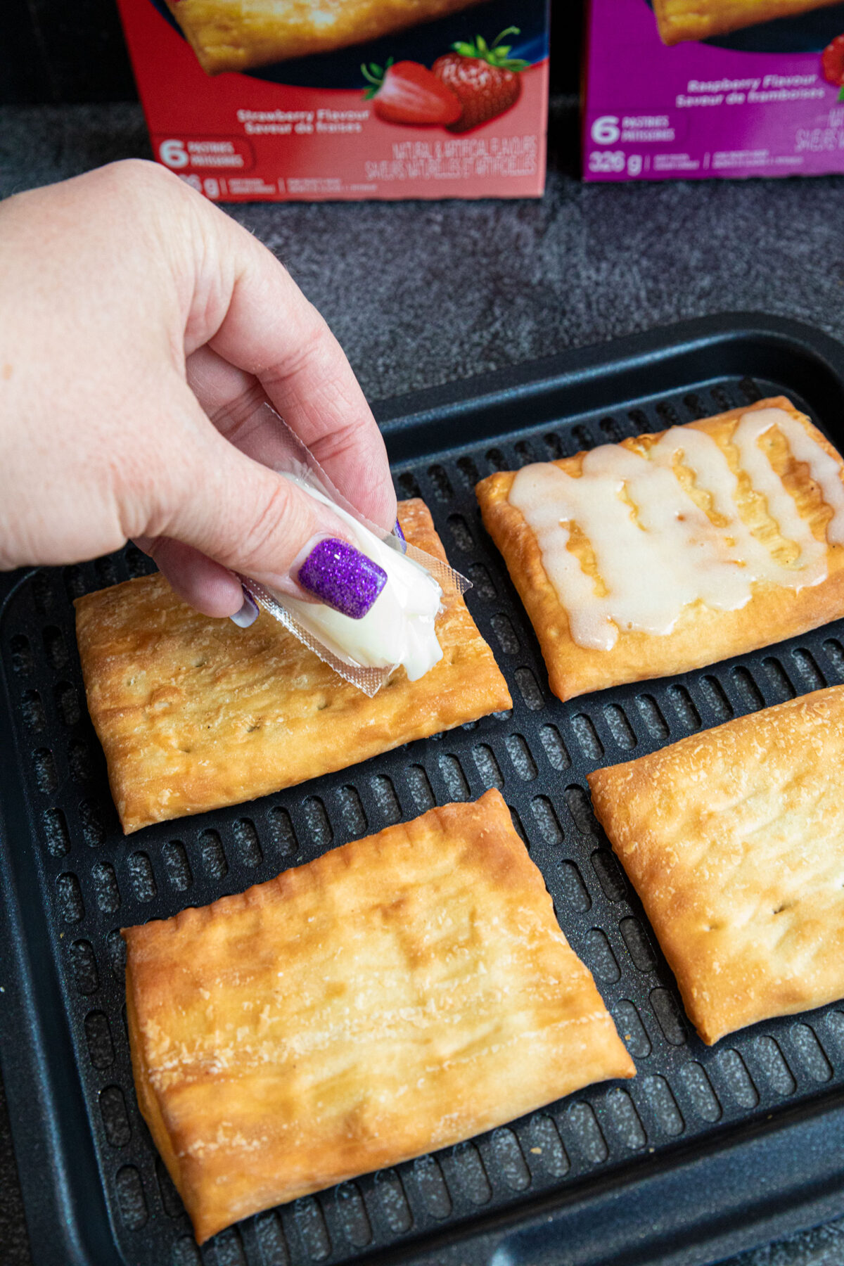 frosting toaster strudels with the frosting package