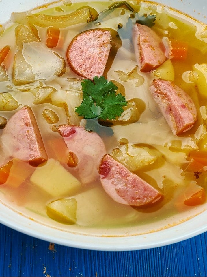 Crockpot Polish Sausage, Cabbage and Potato Soup